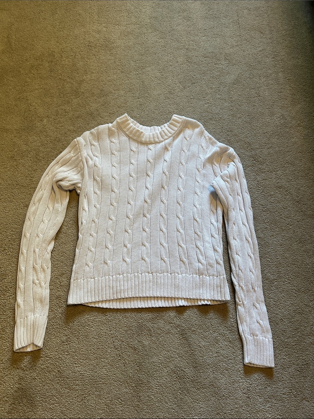 GAP Cream Cable Knit Crew Neck Sweater